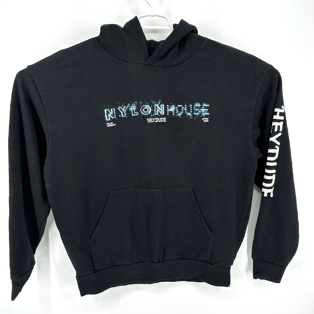 Hey Dude Hoodie L Black x Nylon House Collab Streetwear Festival Palm Desert
